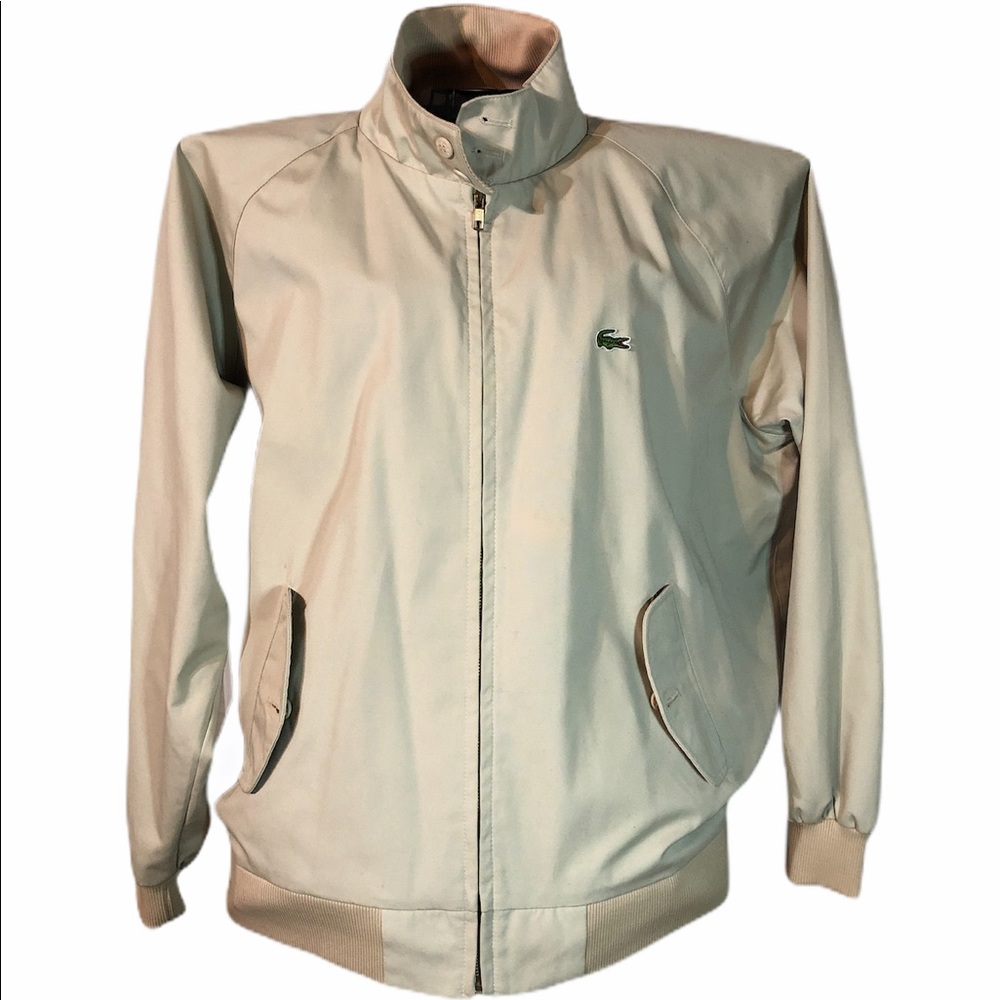 Lacoste Windbreaker Coat Beige Jacket Size XL